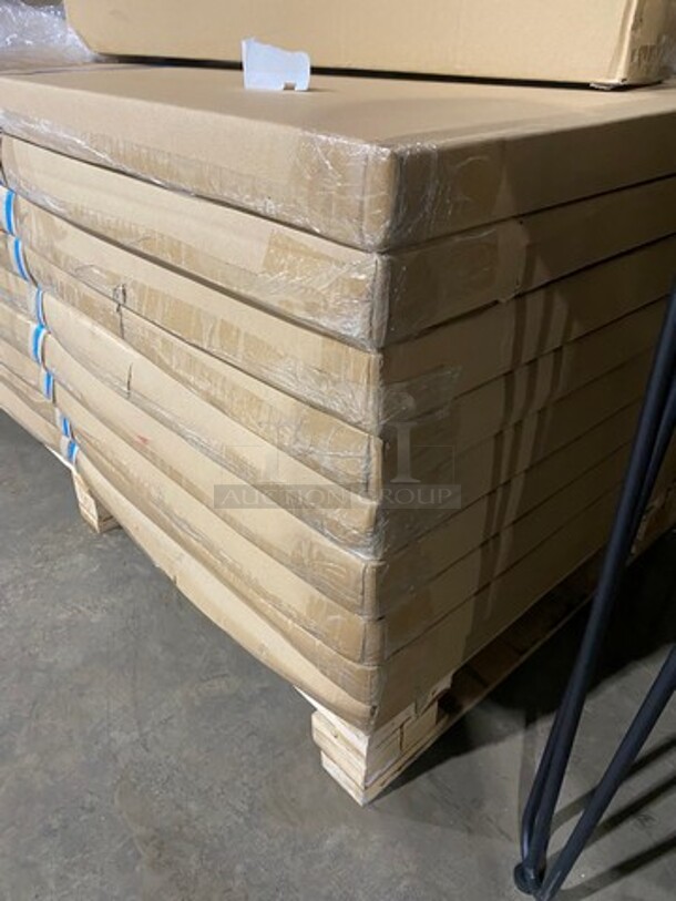 Brand New! Red Oak 48 Inch Round 1.5" Thick BUTCHER BLOCK Style Walnut Finish Dining Table! On Heavy Duty Metal Legs!  - Image 8 of 9