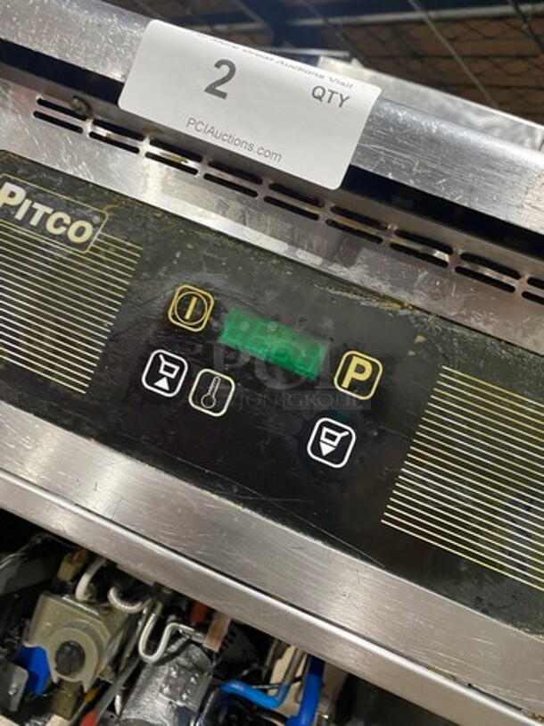 NICE! LATE MODEL! PITCO Soltice Frialator Stainless Steel Commercial Natural Gas Powered 2 Bay Deep Fat Fryer! Model SSH55! On Commercial Casters! - Image 8 of 9
