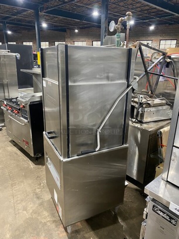 Champion Commercial Pass-Through Dishwasher Machine! All Stainless Steel! On Legs! With Right Side Dishwasher Table! With Back And One Side Splash! Model: DHBT SN: D11038937 208/240V 60HZ 3 Phase - Image 2 of 9