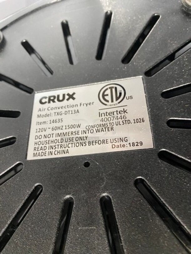 IN ORIGINAL BOX! Crux Countertop Air Convection Fryer! Model: TXGDT13A 120V - Image 7 of 8