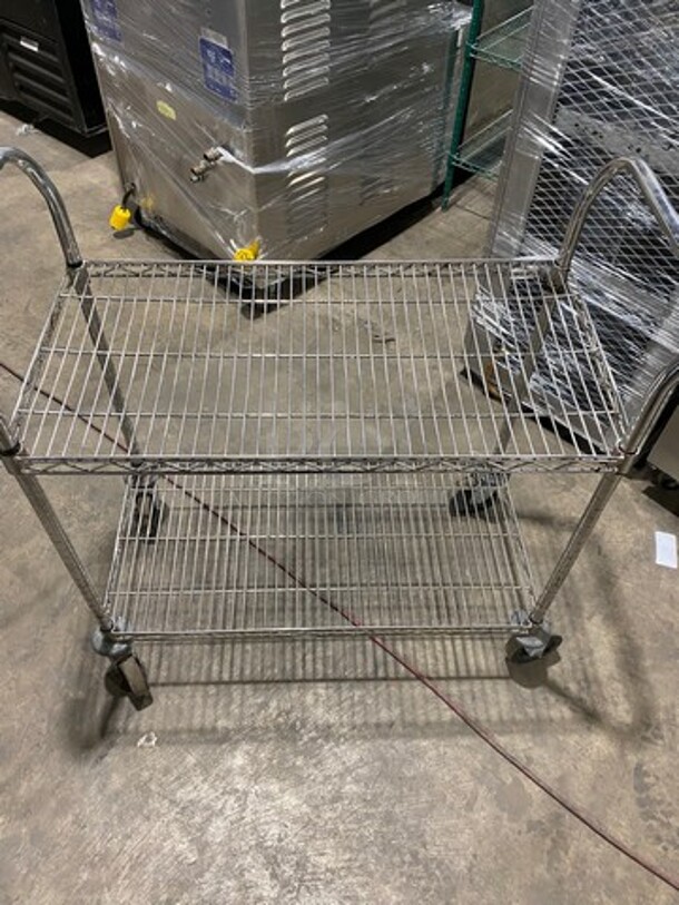 Commercial 2 Tier Utility Cart! Stainless Steel! On Casters! - Image 5 of 7
