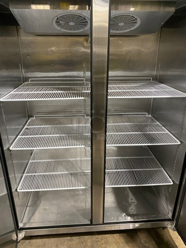 WOW! Late Model 2017! Atosa Commercial 2 Door Reach In Freezer! With Poly Coated Racks! All Stainless Steel! On Casters! Model: MBF8002 SN: MBF8002AUS100317030800C40012 115V 60HZ 1 Phase! Working When Removed! - Image 5 of 9