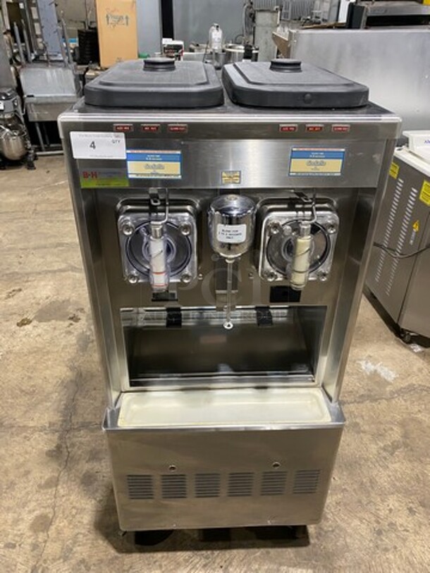 NICE! Taylor Commercial Floor Style 2 Flavor Frosty/Coolatta/Slushy Making Machine! With Milkshake Mixing Attachment! All Stainless Steel! Model 342D27 Serial M4012799! 208/230V 1Phase! On Commercial Casters! 