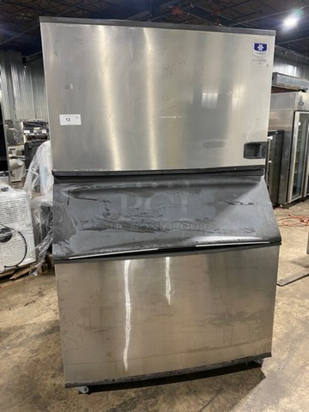 Manitowoc Commercial Ice Maker Machine! With Commercial Ice Bin! All Stainless Steel! On Legs! Model: ID1802A261 SN: 1101196674 208/230V 60HZ 1 Phase! Not Working! - Image 1 of 7