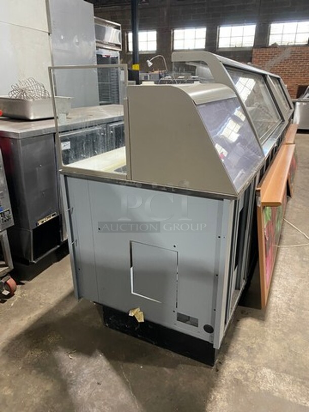 AMAZING! Duke Stainless Steel Commercial Subway Prep Line w/ Lowering Sneeze Guards! (1) Hot Well, (2) Refrigerated Prep Tables! - Image 2 of 12