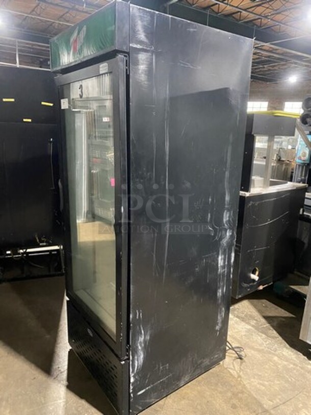 Carrier Commercial Single Door Reach In Refrigerator Merchandiser! With View Through Door! With Poly Coated Racks! Model: MC750 SN: 3807X11276 120V 60HZ 1 Phase - Image 2 of 9