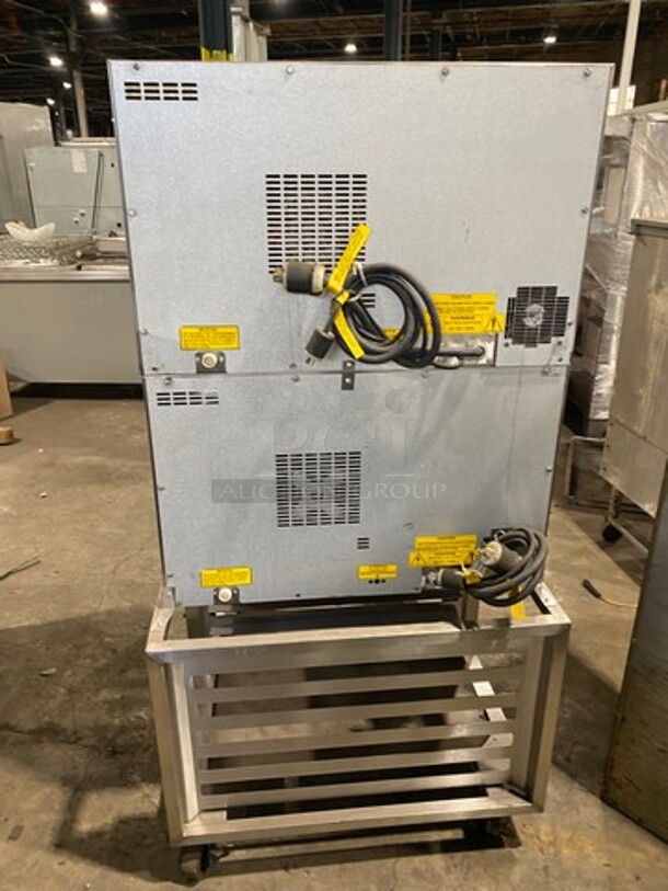 SUPER! Belshaw Adamatic Commercial Electric Powered Double Deck Combi Oven! With View Through Doors! With Pan Racks Underneath! All Stainless Steel! On Casters! 2x Your Bid Makes One Unit! Model: FG189UZ84 SN: 2000003710FA032620 208/220V 60HZ 3 Phase - Image 4 of 9