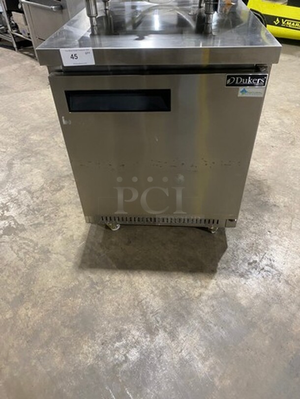 Dukers Commercial Single Door Refrigerated Lowboy/ Worktop Freezer! With Poly Coated Rack! Solid Stainless Steel! Model: DUC29F 115V 60HZ 1 Phase