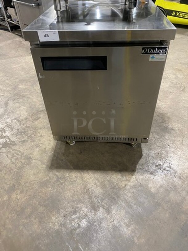 Dukers Commercial Single Door Refrigerated Lowboy/ Worktop Freezer! With Poly Coated Rack! Solid Stainless Steel! Model: DUC29F 115V 60HZ 1 Phase - Image 1 of 7