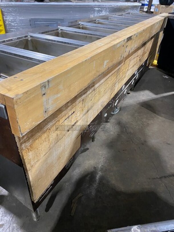 NICE! Wells Commercial Electric Powered 8 Well Steam Table! With Storage Space Underneath! All Stainless Steel With Wooden Outline! Model: HWSMP6D SN: BITTD1109A0164 208V 60HZ 1 Phase - Image 3 of 11
