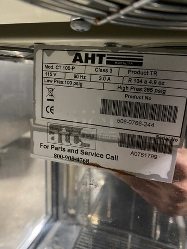 AHT Countertop Mini Fridge! With Metal Rack! With View Through Door! Model: CT100P SN: A0761799 115V - Image 6 of 8