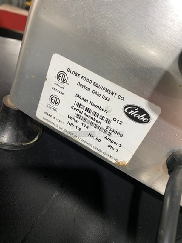 Globe Commercial Countertop Deli/ Meat Slicer! All Stainless Steel! Model: G12 SN: 534060 115V 60HZ 1 Phase - Image 5 of 8