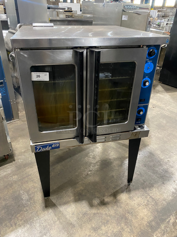 Duke Commercial Natural Gas Powered Convection Oven! With View Through Doors! Metal Oven Racks! All Stainless Steel! On Legs! Model: 6/13