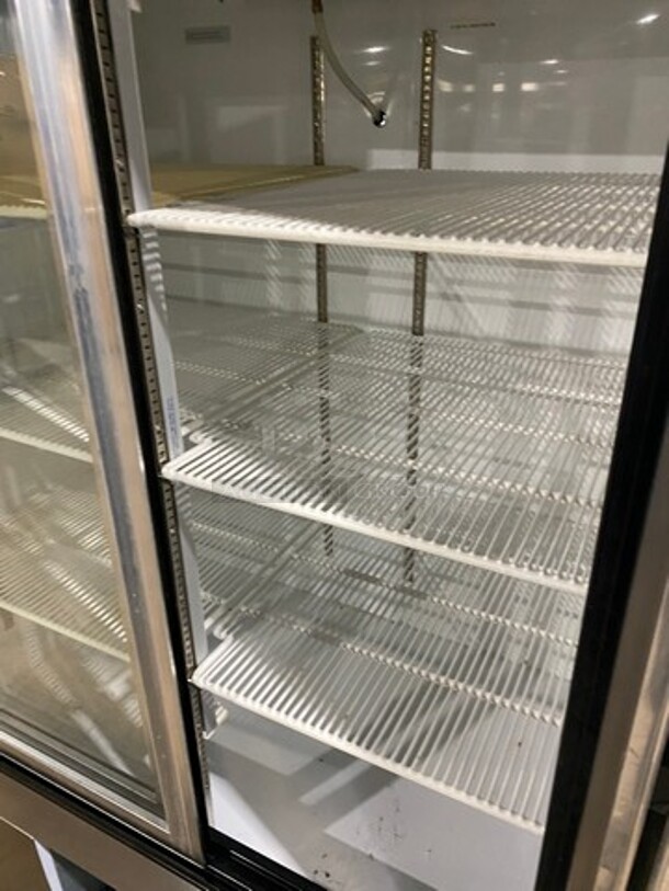 2009 Leader Commercial 2 Door Reach In Cooler Merchandiser! With View Through Doors! With Poly Coated Racks! All Stainless Steel! Model: LS48SC SN: PS110052A 115V 60HZ 1 Phase - Image 4 of 7