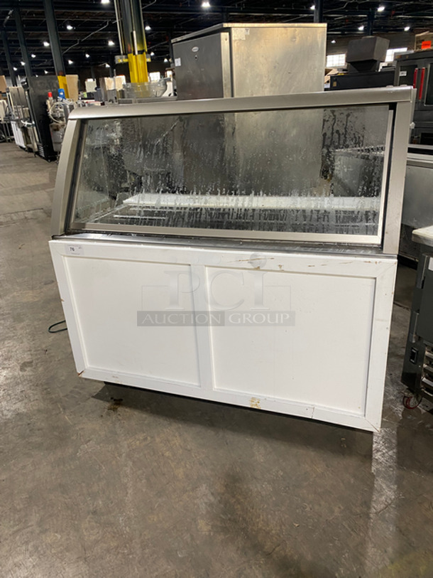 Duke Commercial Sandwich Prep Line Unit! With Slanted Front Glass! With Commercial Cutting Board! All Stainless Steel! On Casters! Model: SUBCPTC60M 120V 60HZ 1 Phase