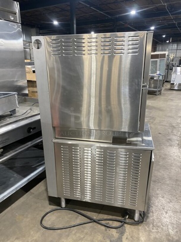 Sweet! Cleveland Natural Gas Powered Dual Cabinet Convection Steamer! All Stainless Steel! Model 6CG11300 Serial I107077-89F-01! ON Legs!  - Image 3 of 9