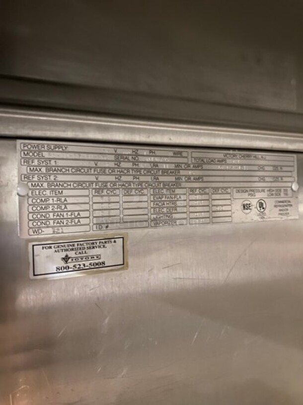 Victory Commercial Single Door Refrigerated Dough Retarder! All Stainless Steel! On Legs! Model: RS1DS7EW SN: B0496795 115V 60HZ 1 Phase - Image 9 of 12