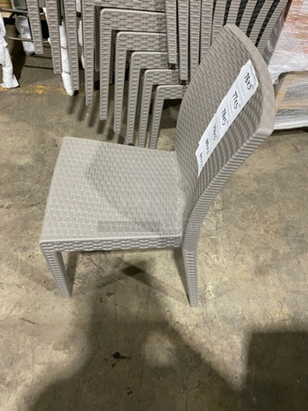Brand New! Starlux Heavy Duty Poly Outdoor Wicker Style Dining Chairs! Suitable For Indoor/Outdoor Use!  5 X Your Bid!
 - Image 8 of 8
