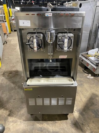 Taylor Commercial 2 Flavor Frosty/ Slushie Making Machine! With Milkshake Mixing Attachment! All Stainless Steel! On Casters! Model: 34227 SN: K4012295 208/230V 60HZ 1 Phase