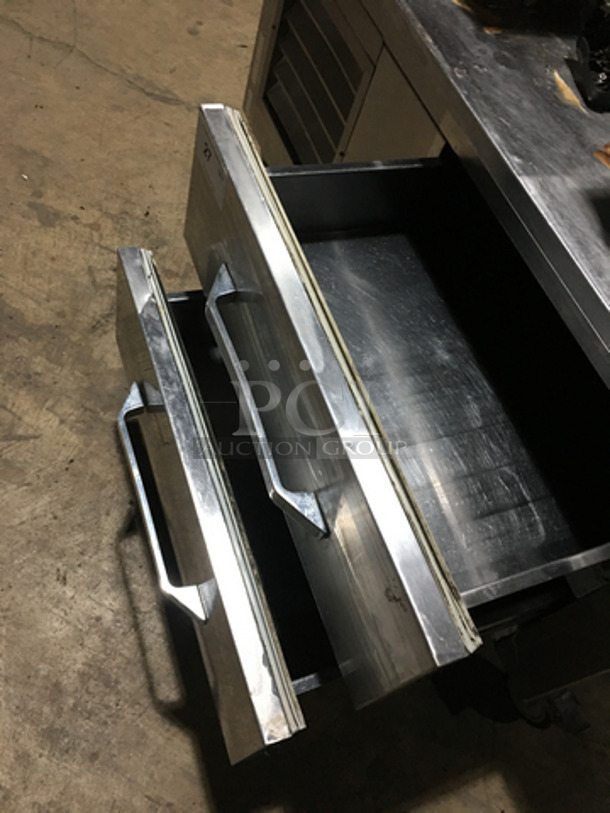 Leader Commercial Chef Base/Equipment Stand! With 2 Drawers! Model LB48S/C Serial PU05M0037!  All Stainless Steel! On Casters! 115V 1 Phase! - Image 5 of 7