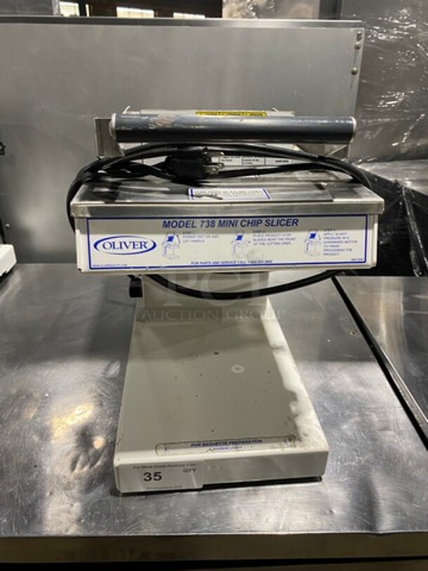 Oliver Commercial Countertop Mini Chip Slicer! Model: 738 SN: 188905 115V 60HZ 1 Phase - Image 1 of 7