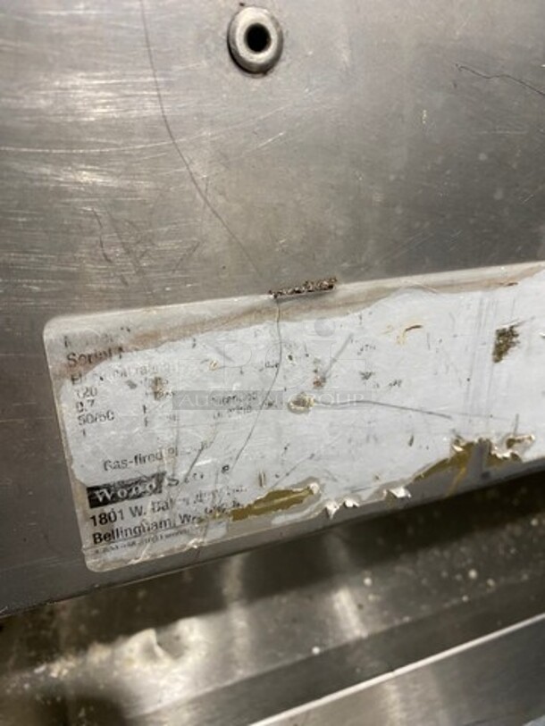 Woodstone Commercial Countertop Natural Gas Powered Flat Griddle! With Split Top! With Back & Side Splashes! All Stainless Steel! On Legs! - Image 9 of 11