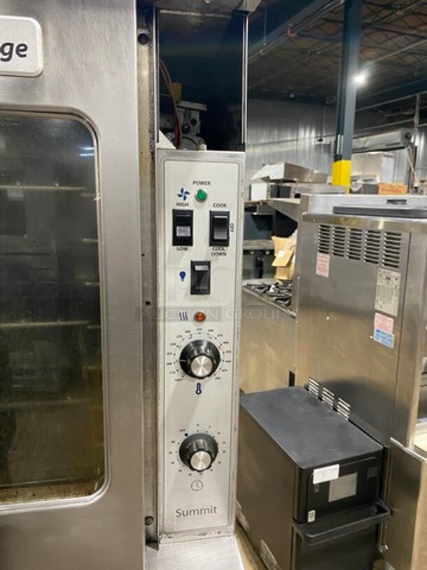 (x2) Great! US Range/Garland Commercial Natural Gas Powered Double Stacked Convection! Summit Series! With View Through Doors! With Metal Racks! Model SUMG100 Serial 1609100102756! On Legs! 2 X Your Bid Makes One Unit! - Image 6 of 12