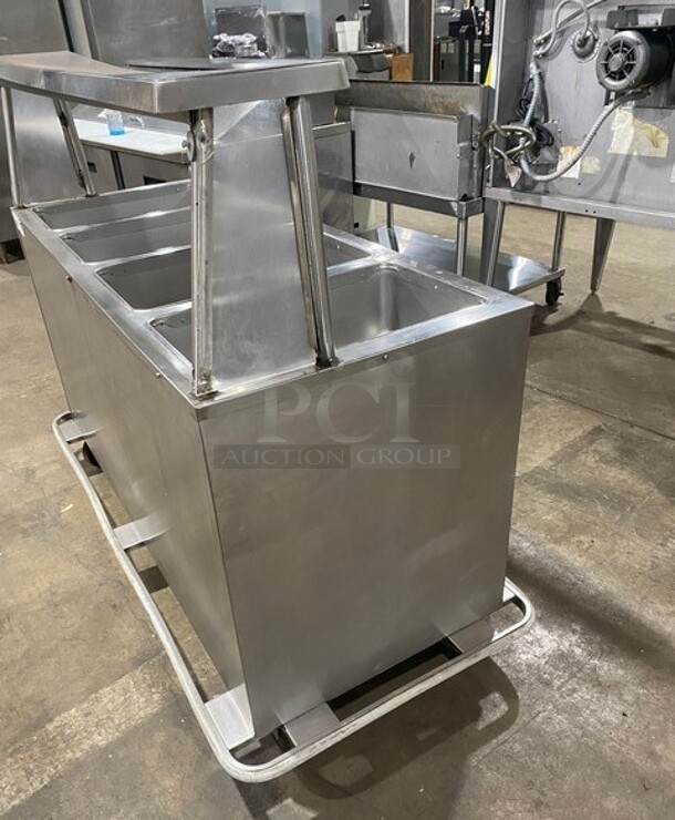 NICE! Seco Electric Powered All Stainless Steel 4 Compartment Steam Table! With Sneeze Guard!On Casters! - Image 3 of 9