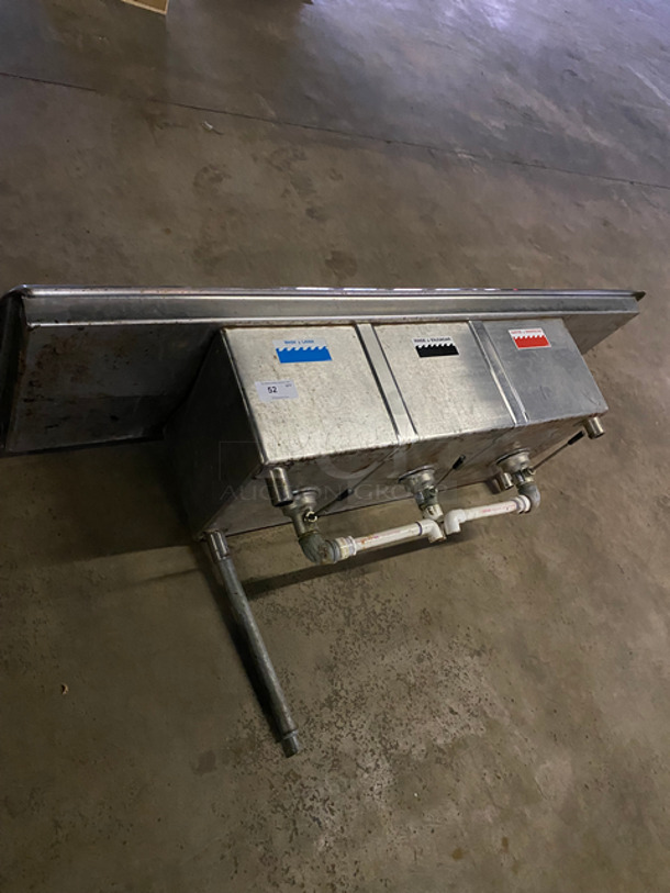 Duke Commercial 3 Bay Sink! With Dual Drainboard, Faucet, Handles And Spray Nozzle Attachment! All Stainless Steel! - Image 7 of 8