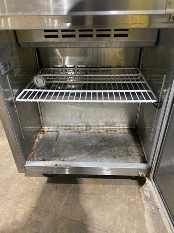 Adcraft Commercial Refrigerated Sandwich Prep Table! With Commercial Cutting Board! Single Door Storage Space Underneath! All Stainless Steel! On Casters! Model: SL1D SN: 6371420414100605 - Image 6 of 9