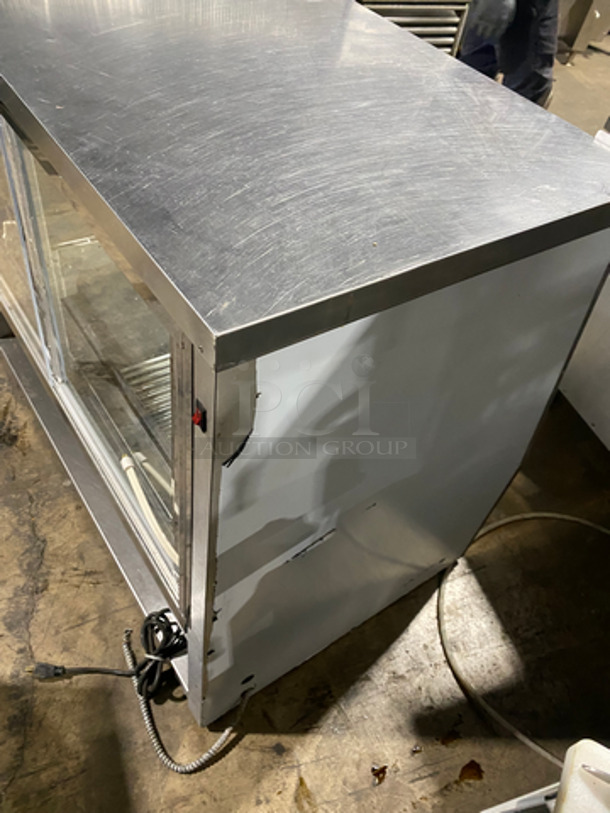 Commercial Countertop Dry Display Case Merchandiser! With Slanted Front Glass! With Rear Access Doors! Stainless Steel Body! - Image 5 of 7