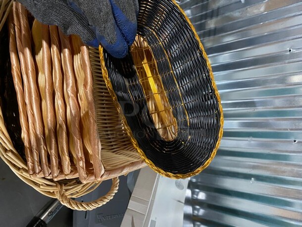 COOL! Light & Dark Woven Bread Baskets! 9 X Your Bid! - Image 5 of 9