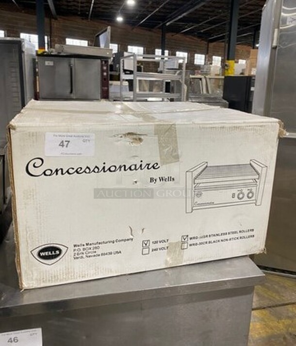 NEW! IN THE BOX! Wells Commercial Countertop Hot Dog Roller Grill! All Stainless Steel! Model: WRG30SR 120V - Image 1 of 3