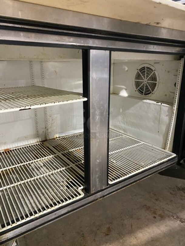True Commercial Refrigerated Pizza Prep Table! With Commercial Cutting Board! With 2 Door Storage Space Underneath! Poly Coated Racks! All Stainless Steel! On Casters! Model: TPP60 SN: 13730805 115V 60HZ 1 Phase - Image 6 of 10