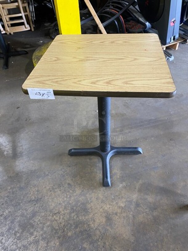 Wooden Pattern Top Rectangular Table! With Black Metal Base! 3x Your Bid - Image 1 of 5