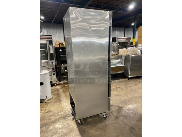 True Commercial Single Door Reach In Refrigerator! With Poly Coated Racks! All Stainless Steel! On Casters! Model: T23 SN: 5279908! 115V 60HZ 1 Phase! - Image 4 of 9