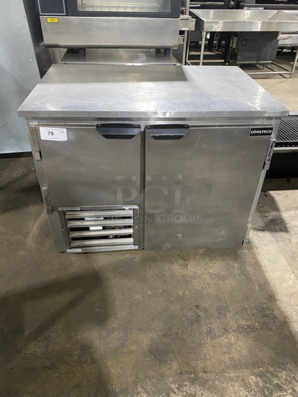 Cool Tech Commercial 2 Door Lowboy Cooler! With Pull Out Drawers! Solid Stainless Steel! Model: CUSTOM42LB SN: 113576 120V 60HZ 1 Phase