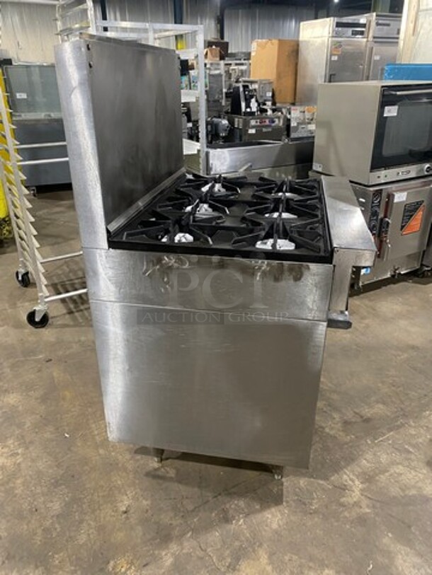 Sunfire Commercial Natural Gas Powered 6 Burner Stove! With Raised Back Splash! With Oven Underneath! All Stainless Steel! Model SX626 Serial 0706100169977! On Legs!
 - Image 3 of 10