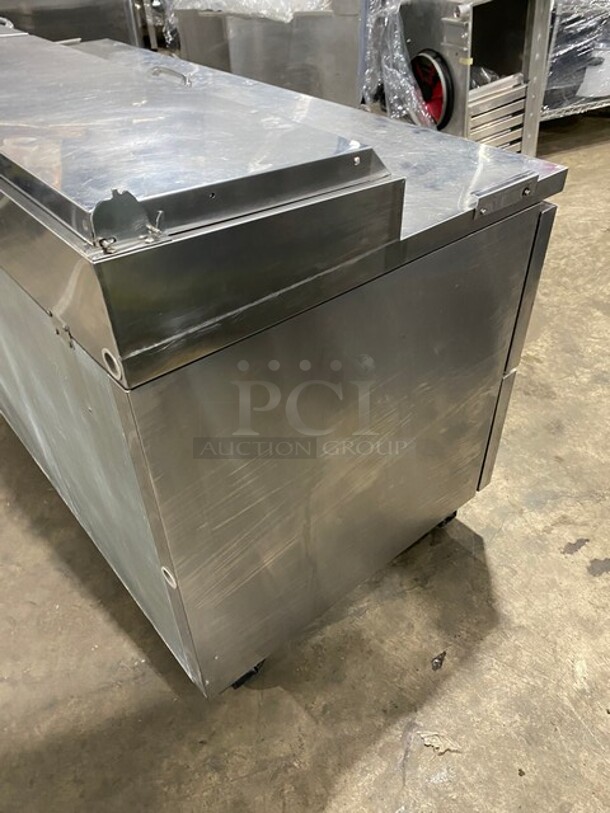 Turbo Air Commercial Refrigerated Pizza Prep Table! With 4 Drawer Storage Space Underneath! All Stainless Steel! On Casters! Model: TPR67SDD4 SN: T6P4DB4008 115V - Image 2 of 10