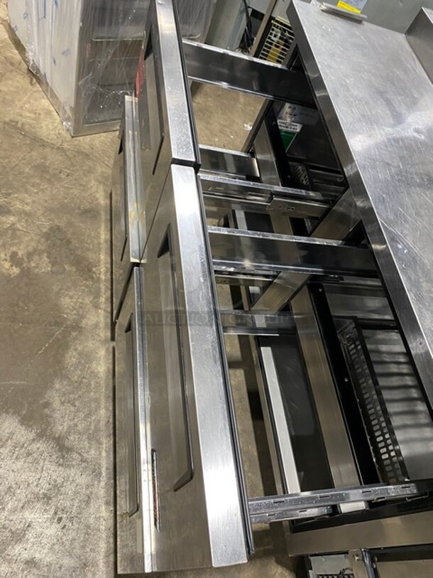 Turbo Air Commercial Refrigerated Pizza Prep Table! With 4 Drawer Storage Space Underneath! All Stainless Steel! On Casters! Model: TPR67SDD4 SN: T6P4DB4008 115V - Image 5 of 10