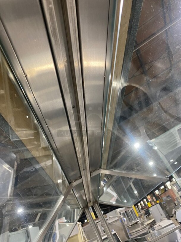 Commercial Heated Food/ Soup Serving Steam Table Station! With Round Pan Adapter! With Sneeze Guard! With Storage Space Underneath! All Stainless Steel! On Legs! WORKING WHEN REMOVED! - Image 6 of 8