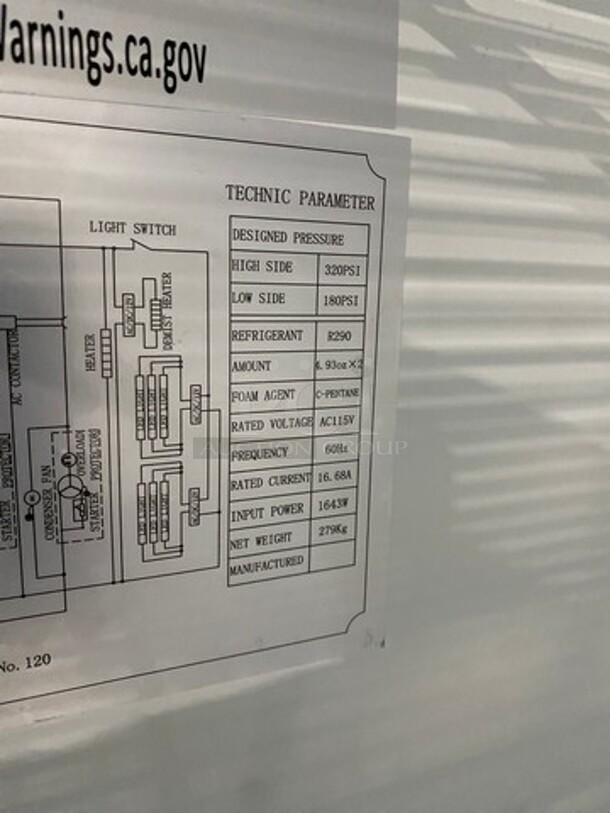 COOL! Universal Coolers Commercial 3 Door Reach In Cooler Merchandiser! With View Through Doors! With Poly Racks! On Casters! - Image 8 of 8