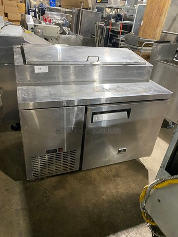 Kelvinator Commercial Refrigerated Pizza Prep Table! With Single Door Storage Space! All Stainless Steel! On Casters! Model: KCPT50.6 115V