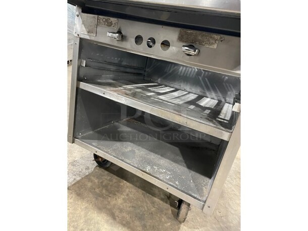 NICE! MagiKitch'N Commercial Natural Gas Powered Char Broiler Grill! With Back & Side Splashes! On Casters! - Image 6 of 7