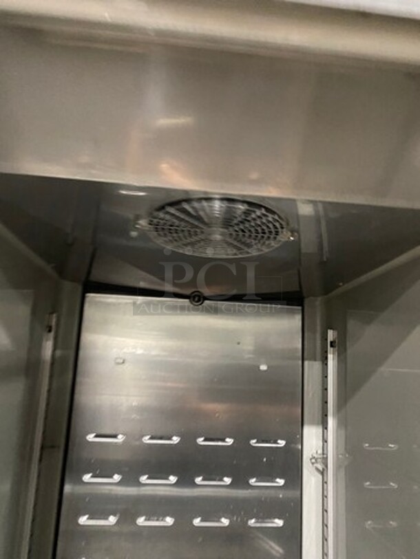 COOL! Hoshizaki Commercial 3 Door Reach In Cooler Merchandiser! With View Through Doors! Poly Coated Racks! All Stainless Steel Body! Model: CR3BFGYCR SN: E50016E 115V 60HZ 1 Phase - Image 8 of 9