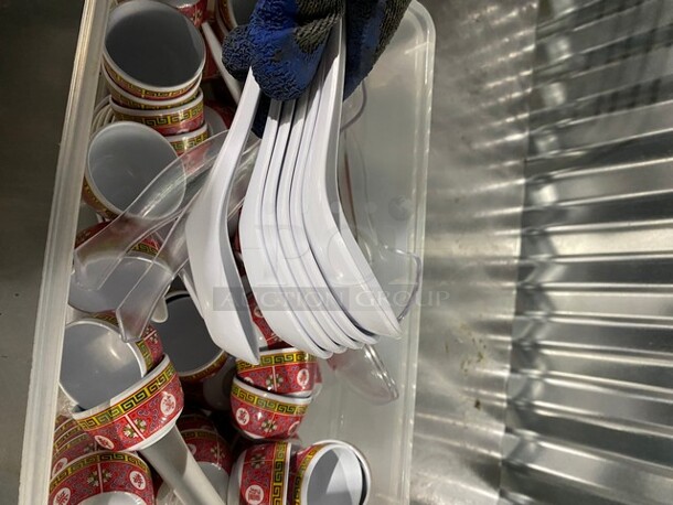 ALL ONE MONEY! Double Storage Bin!
Assorted Serving Spoons! Coffee/Tea Cups! - Image 4 of 6