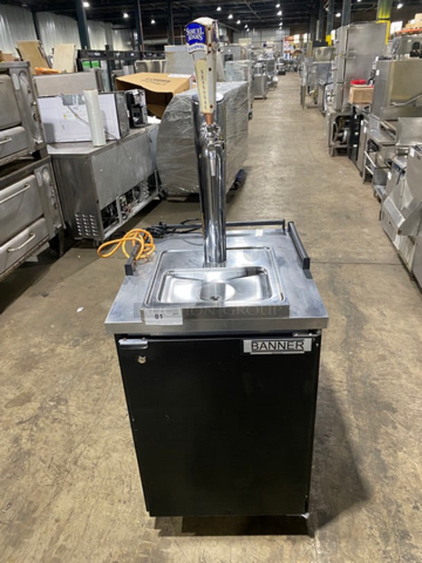 Beverage Air Commercial Refrigerated Single Tap Kegerator! Stainless Steel! On Casters! Model: BM23B28 SN: 10610605 115V 60HZ 1 Phase