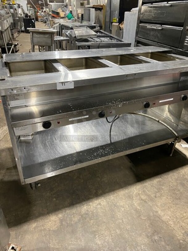Randell Commercial Electric Powered 4 Well Steam Table! With Storage Space Underneath! All Stainless Steel! On Casters! WORKING WHEN REMOVED! Model: 3614 SN: J12574211 208V 60HZ 3 Phase - Image 1 of 11