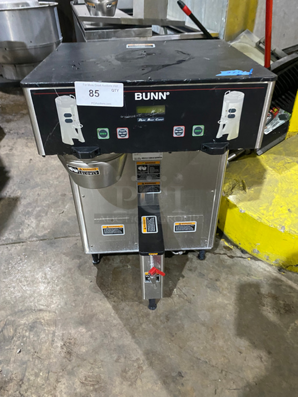 Bunn Commercial Countertop Dual Coffee Brewing/Dispensing Machine! With Hot Water Dispenser! All Stainless Steel Body! On Small Legs! Model: DUALTFDBC SN: DUAL155766 120/240V 60HZ 1 Phase