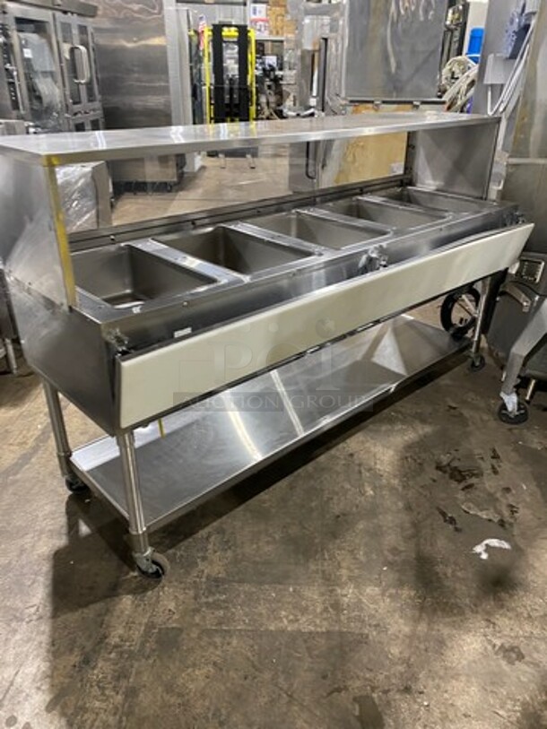 Eagle Commercial Electric Powered 5 Well Steam Table! With Storage Space Underneath! All Stainless Steel! On Casters! Model: YSPHT5 SN: 2008990224 208V 60HZ 1 Phase - Image 3 of 9